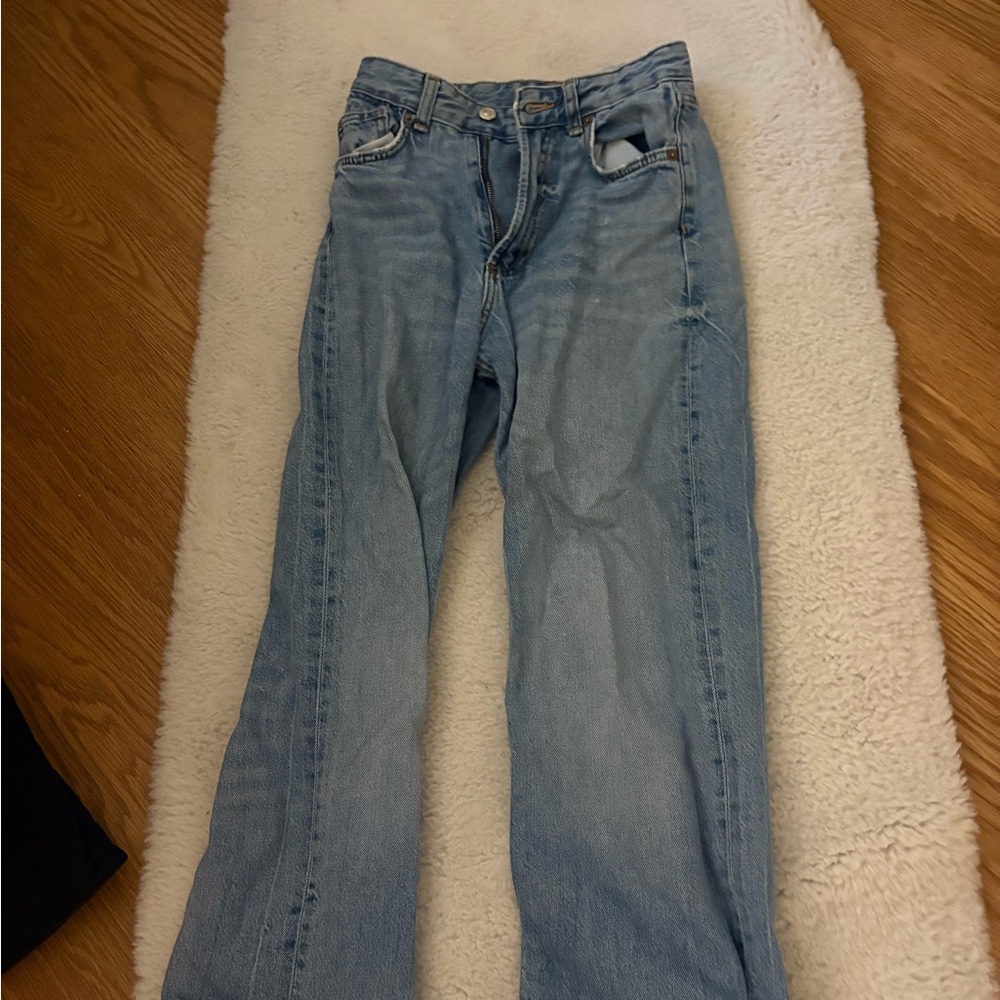 Zara Washed Blue Denim Jeans